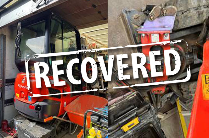 NCATT RECOVERS STOLEN KUBOTA MINI-EXCAVATOR!