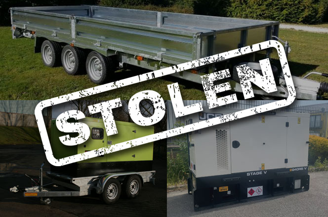 THEFT ALERT - STOLEN MACHINERY NEAR STAMFORD, LINCOLNSHIRE