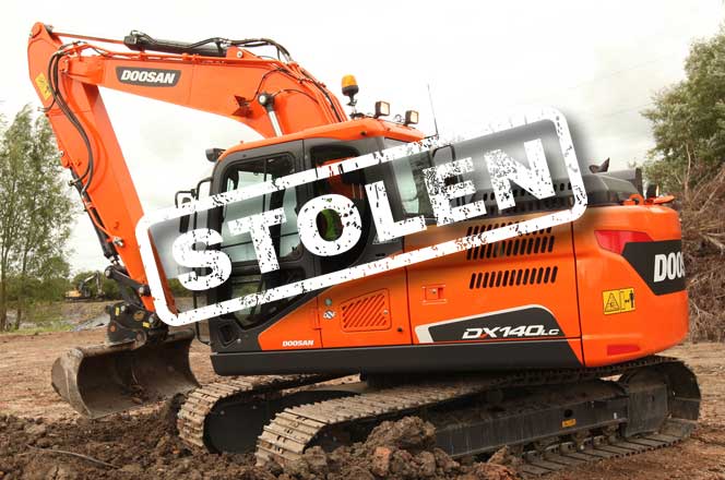 DOOSAN DX140 EXCAVATOR STOLEN BY PREVIOUS PERPETRATOR!
