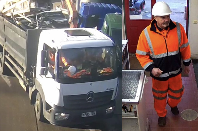 SECURITY ALERT - VEHICLE AND SUSPECT INVOLVED IN THEFT OF SCRAP METAL