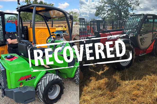 STOLEN MACHINES RECOVERED IN SW ENGLAND