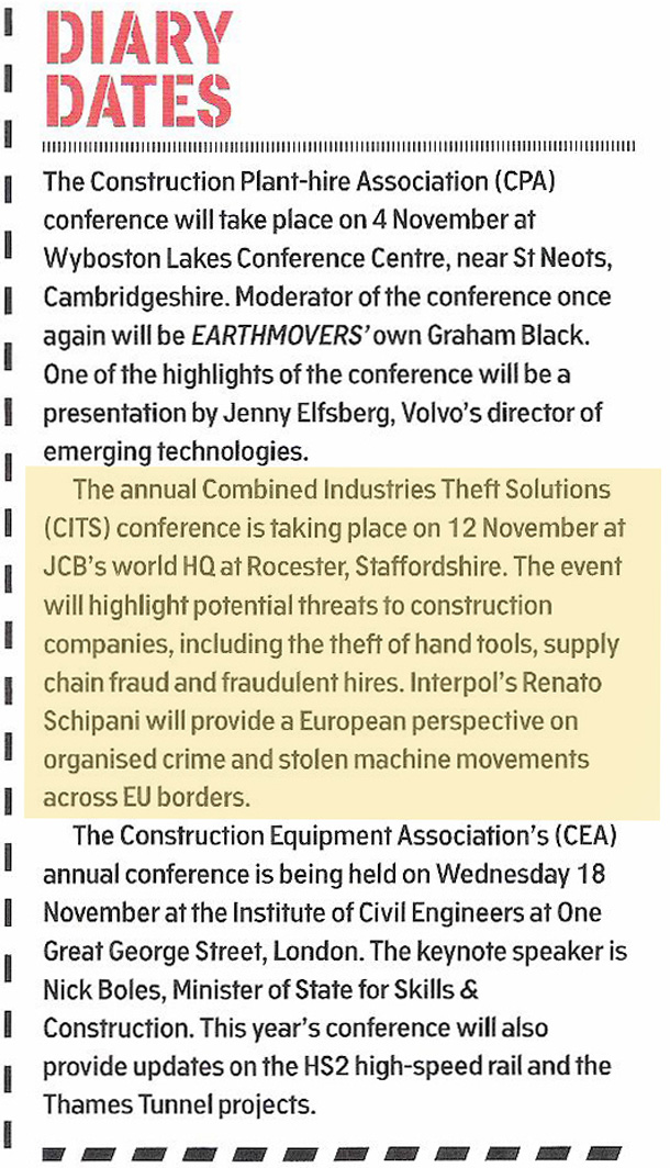EARTHMOVERS ARTICLE ON CITS CONFERENCE