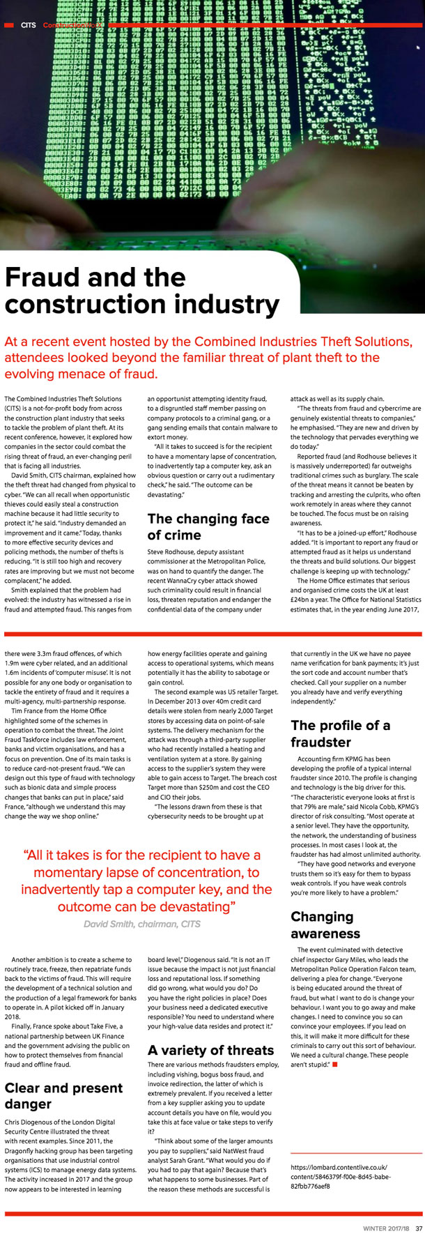 FRAUD AND THE CONSTRUCTION INDUSTRY